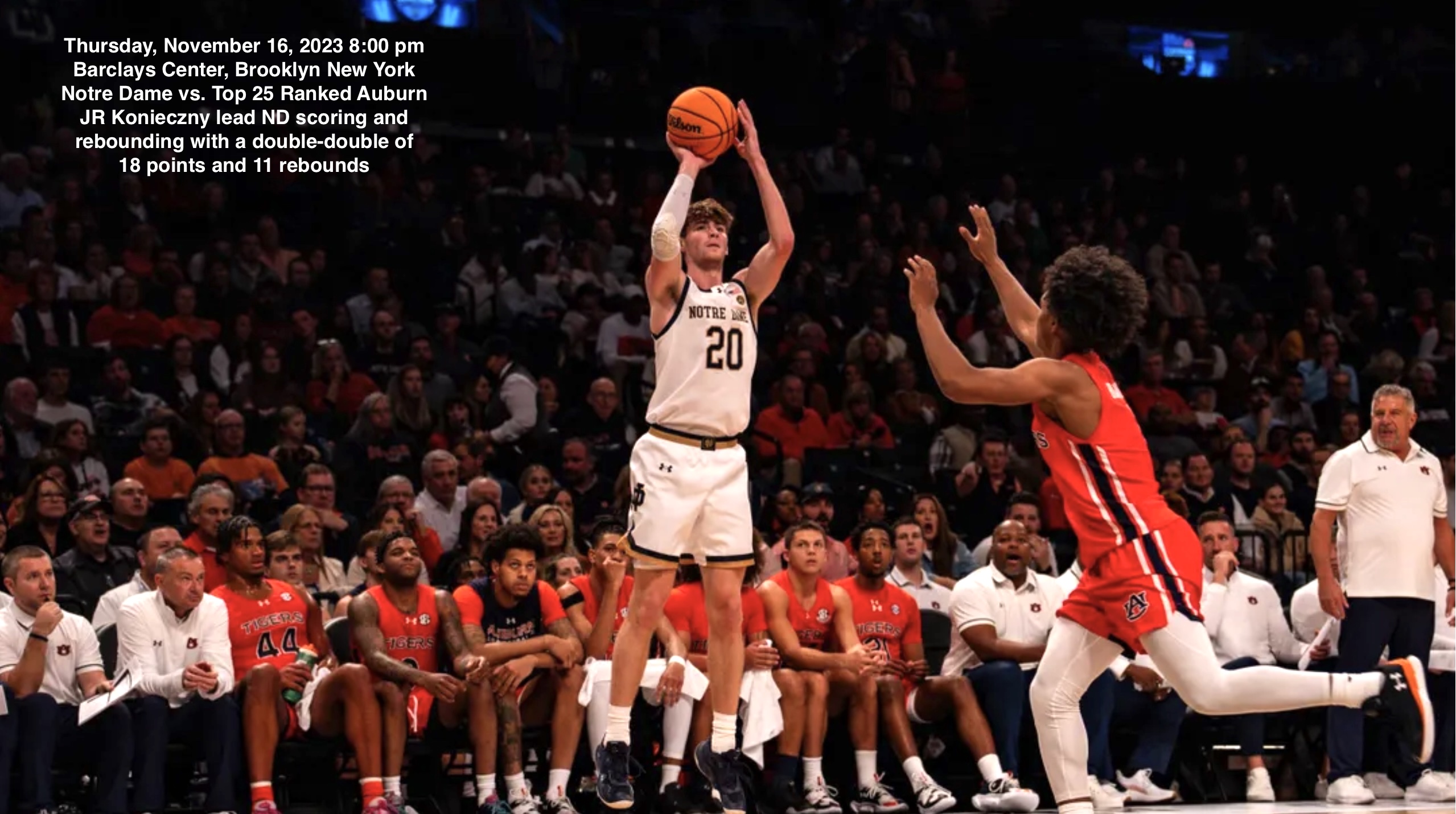 JR Konieczny shooting against Auburn at Barclays Center